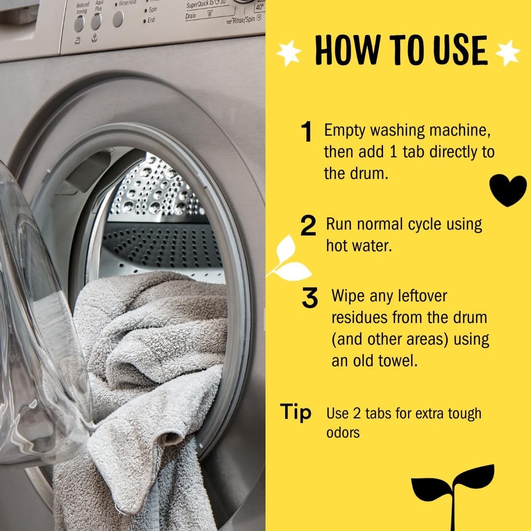 Washing Machine Cleaner | Removes Odors & Grime from Front & Top Loader Machi…