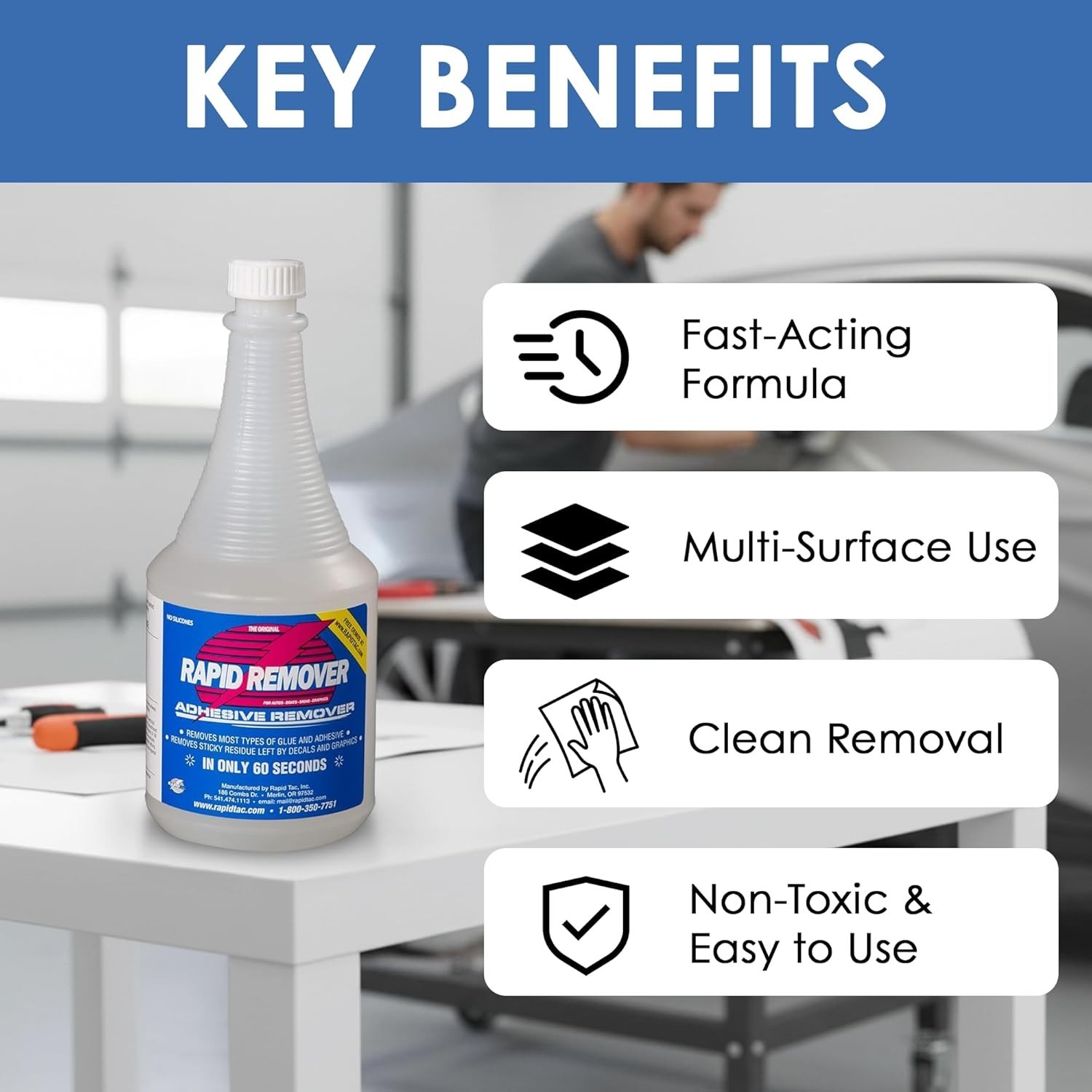 Rapid Remover Adhesive Remover 32 oz | Removes Most Adhesives in 30–60 Second…