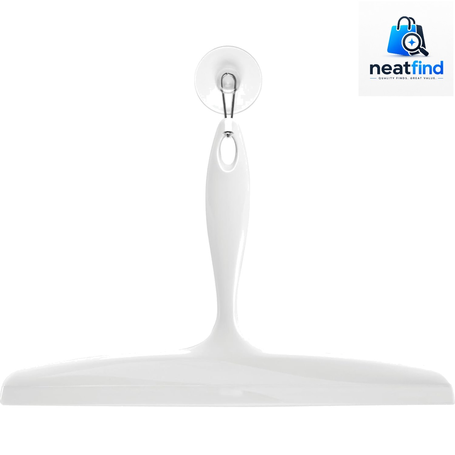 Bathroom Plastic Shower Squeegee, White | Wall Hook Included