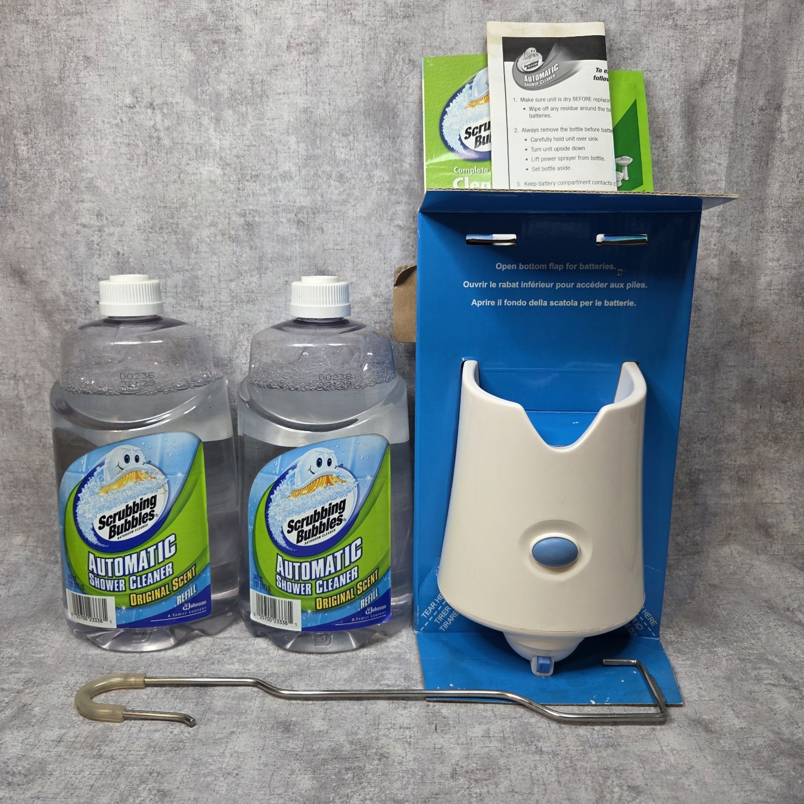 Scrubbing Bubbles Automatic Shower Cleaner Dual Kit with 2 Refills New Open Box