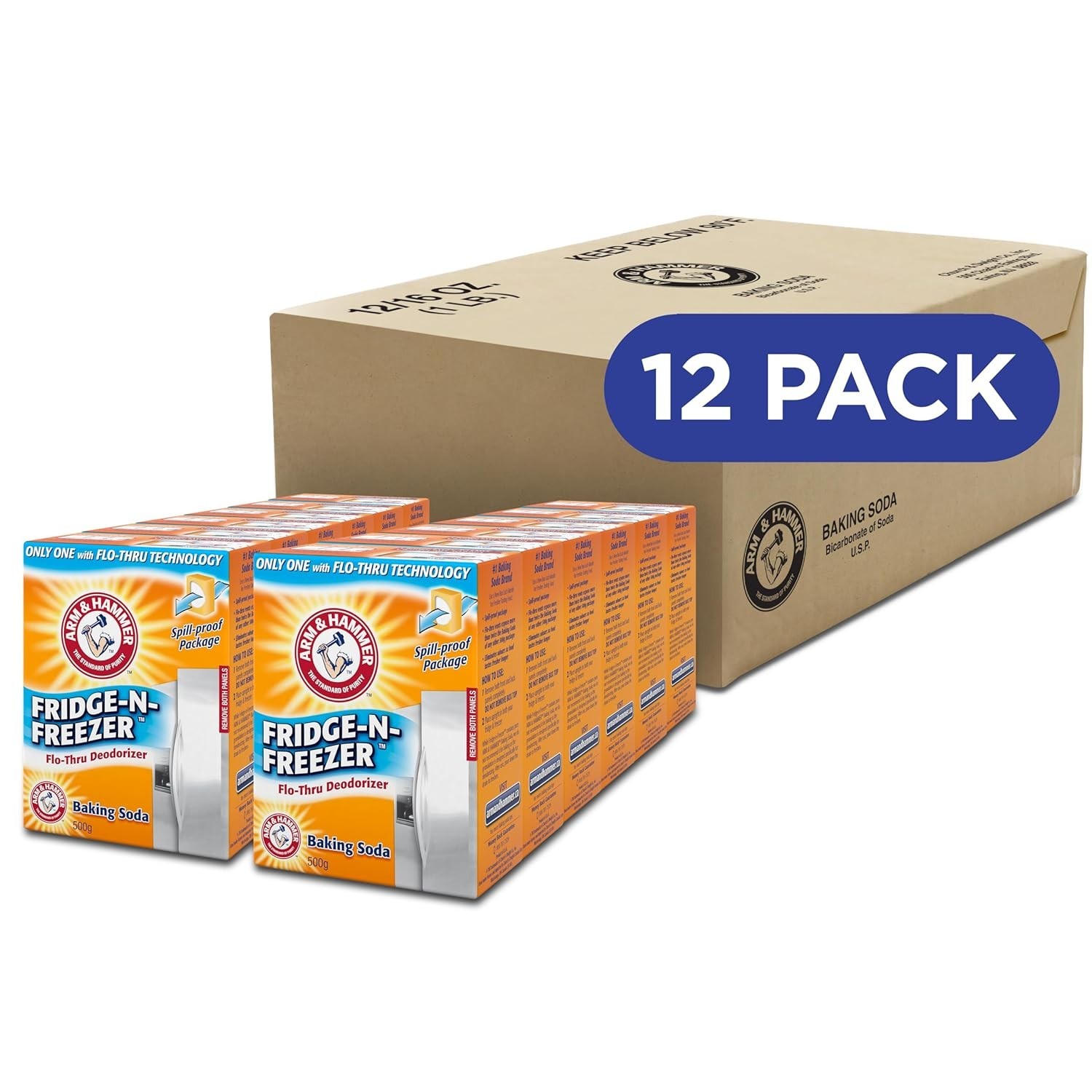 Arm & Hammer Baking Soda Fridge-n-Freezer Odor Absorber, Orange 14 oz, Pack of 1