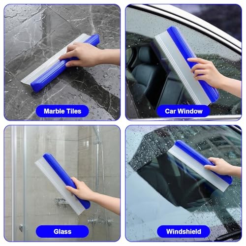 6 Pack 12 Inch Car Drying Squeegee, 3-Layer Silicone T-Bar Water Blade for Auto,