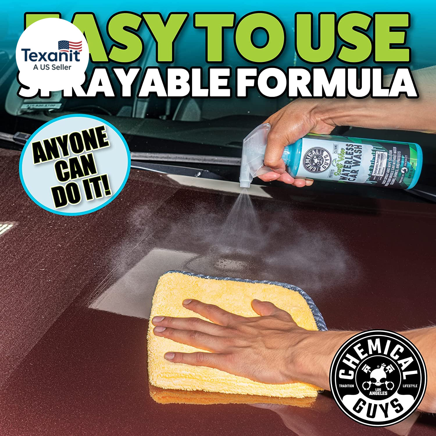 Swift Wipe Sprayable Waterless Car Wash Spray – Spray and Wipe to Safely Clean a