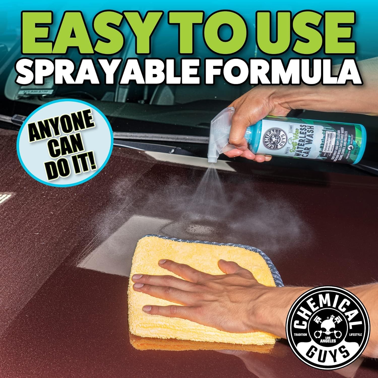 Chemical Guys Swift Wipe Sprayable Waterless Car Wash Spray – Spray and Wipe to