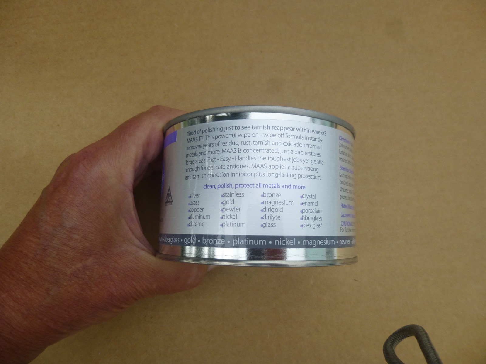 MAAS Metal Polish, Universal Metal Cleaner for All Metals, Clean 1.1Lb Can