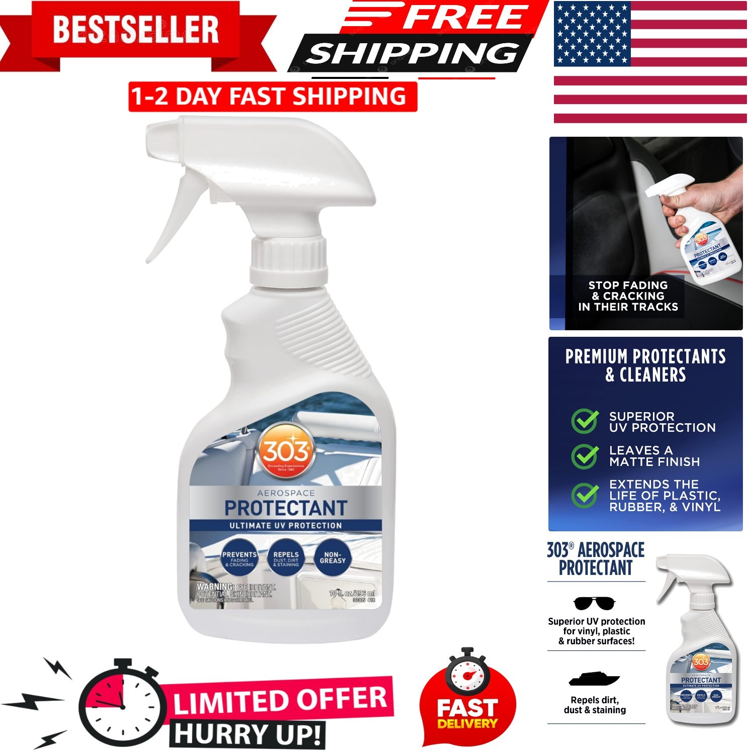 303 Products Marine Aerospace Protectant – UV Protection – Repels Dust, Dirt,…
