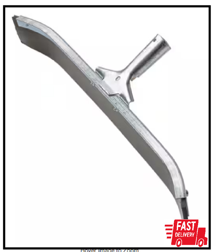 24 in Curved Industrial Duty Steel Floor Squeegee Garage Driveway Water Cleaning