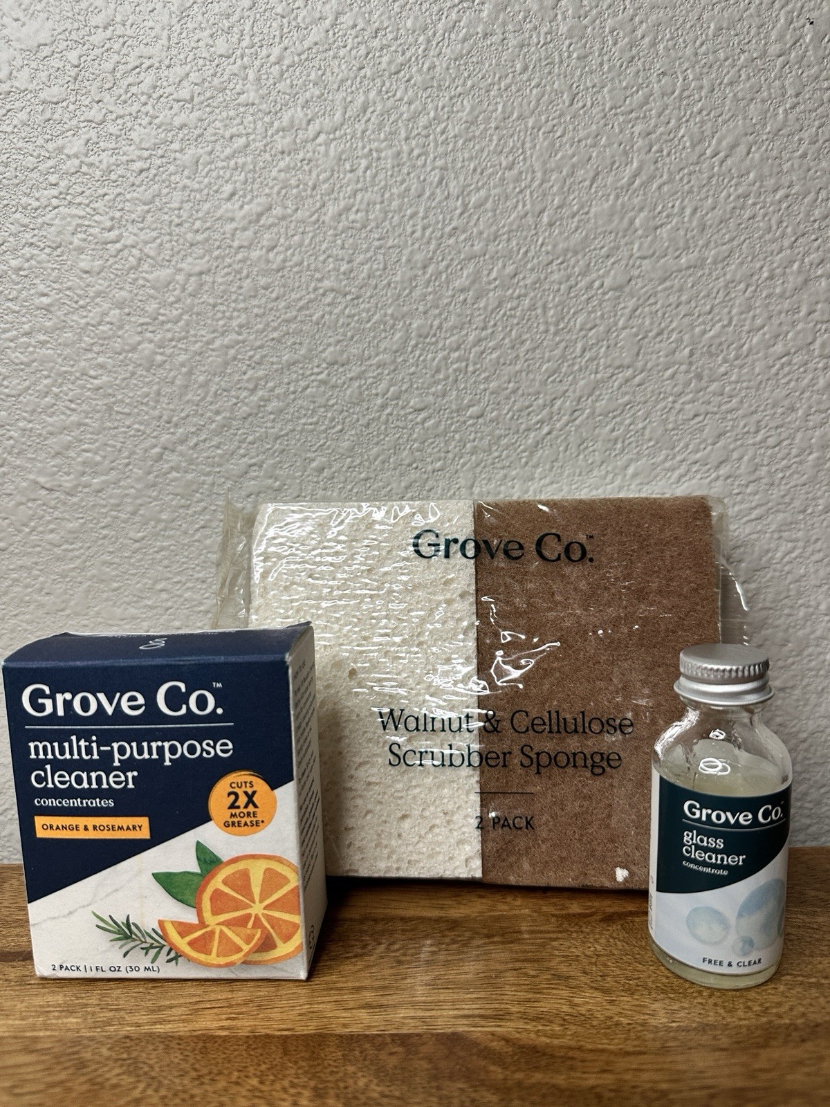 Grove Co Lot Multi Purpose Glass Cleaner Walnut Cellulose Sponge Orange Rosemary