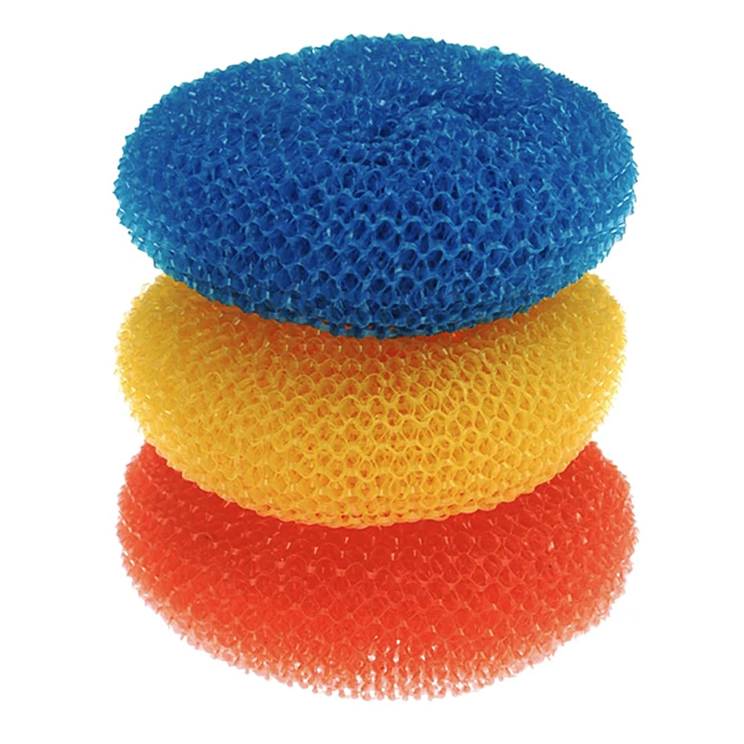 Plastic Mesh Scouring Pads – 3 Pack, 3.375″ x 1.25″, Non-Scratch Dish Scrubbe…