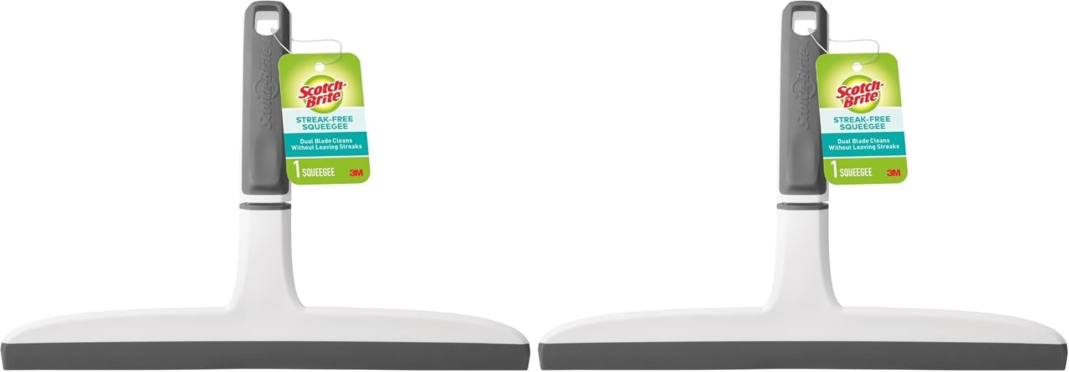 All-Purpose 10 Inch Dual Blade Streak-Free Squeegee, Sinks and More