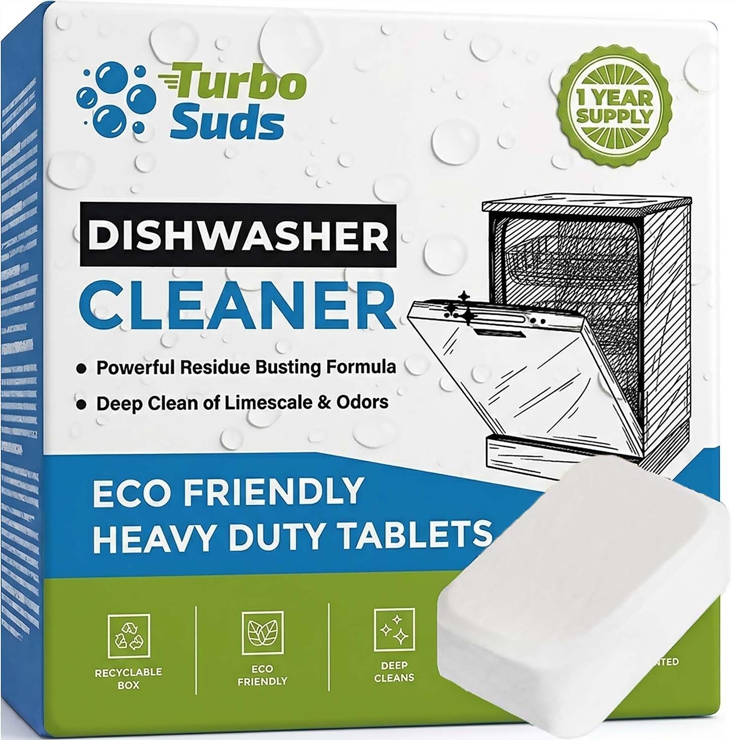 Dishwasher Cleaner and Deodorizer XL Tablets – Heavy-Duty Descaler & Odor Rem…
