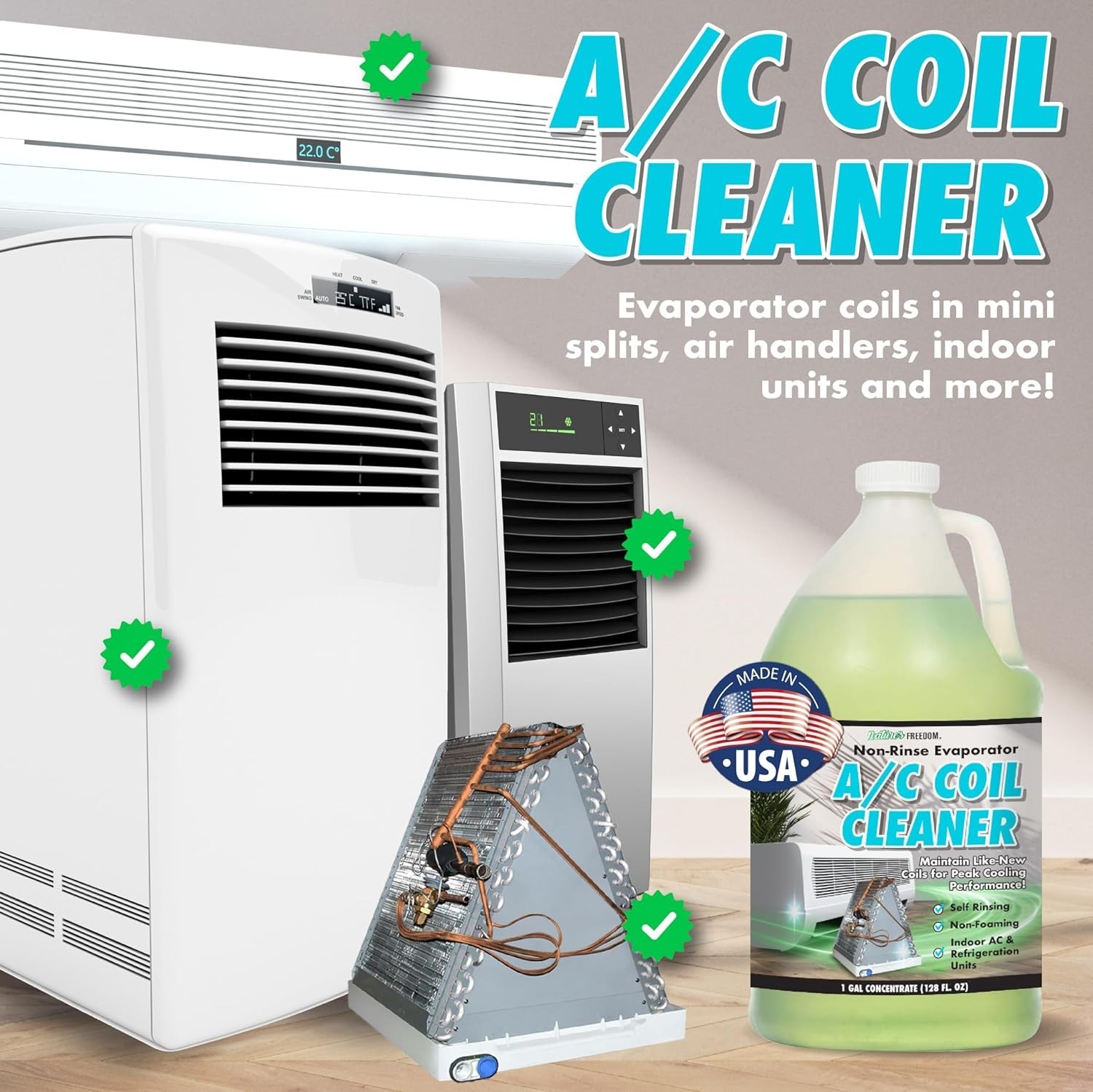 AC Coil Cleaner – 1 Gallon No Rinse Coil Cleaner for Air Conditioners