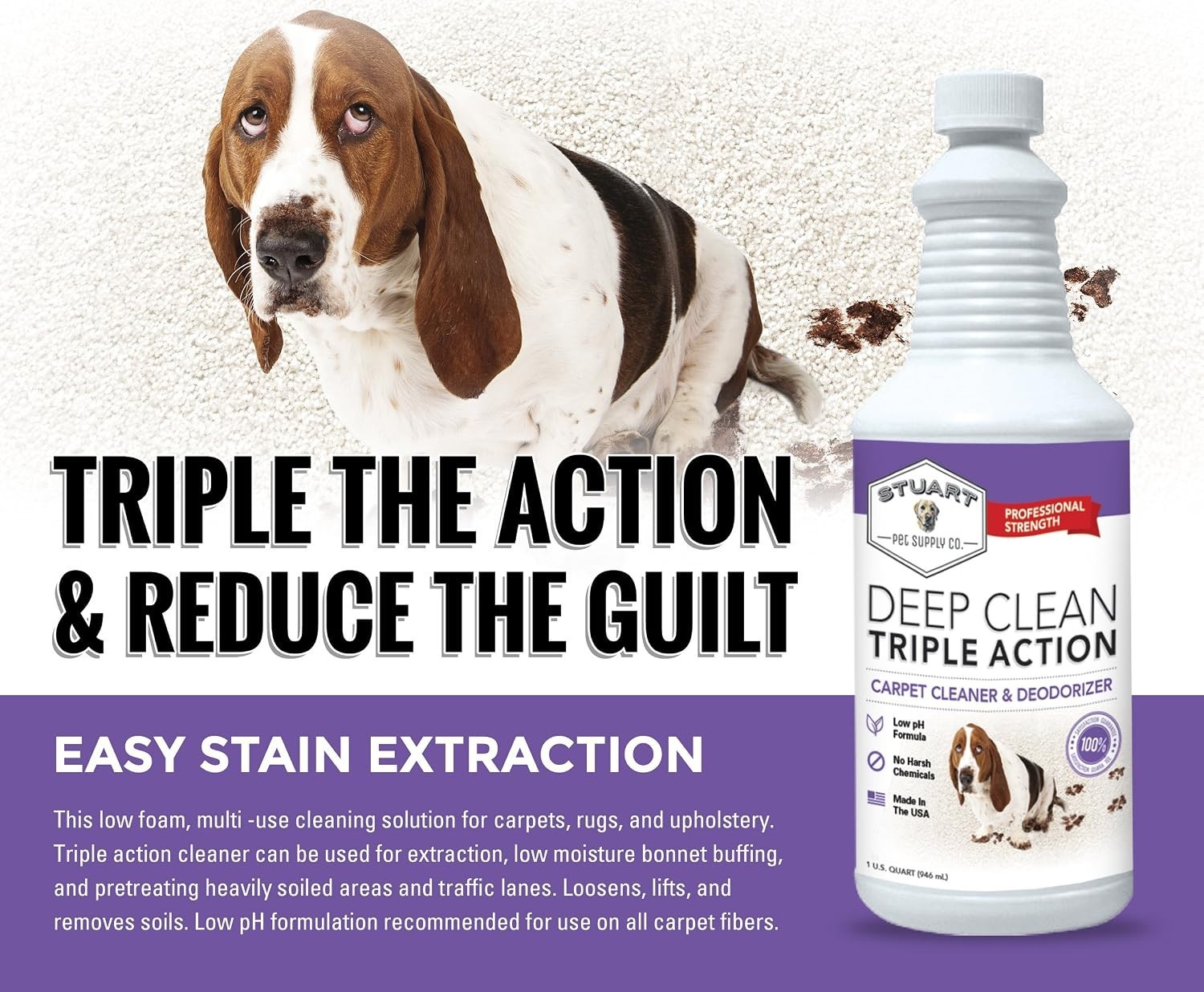 Professional Strength Deep Clean Gal. 3X Carpet Cleaner Solution & Deodorizer…