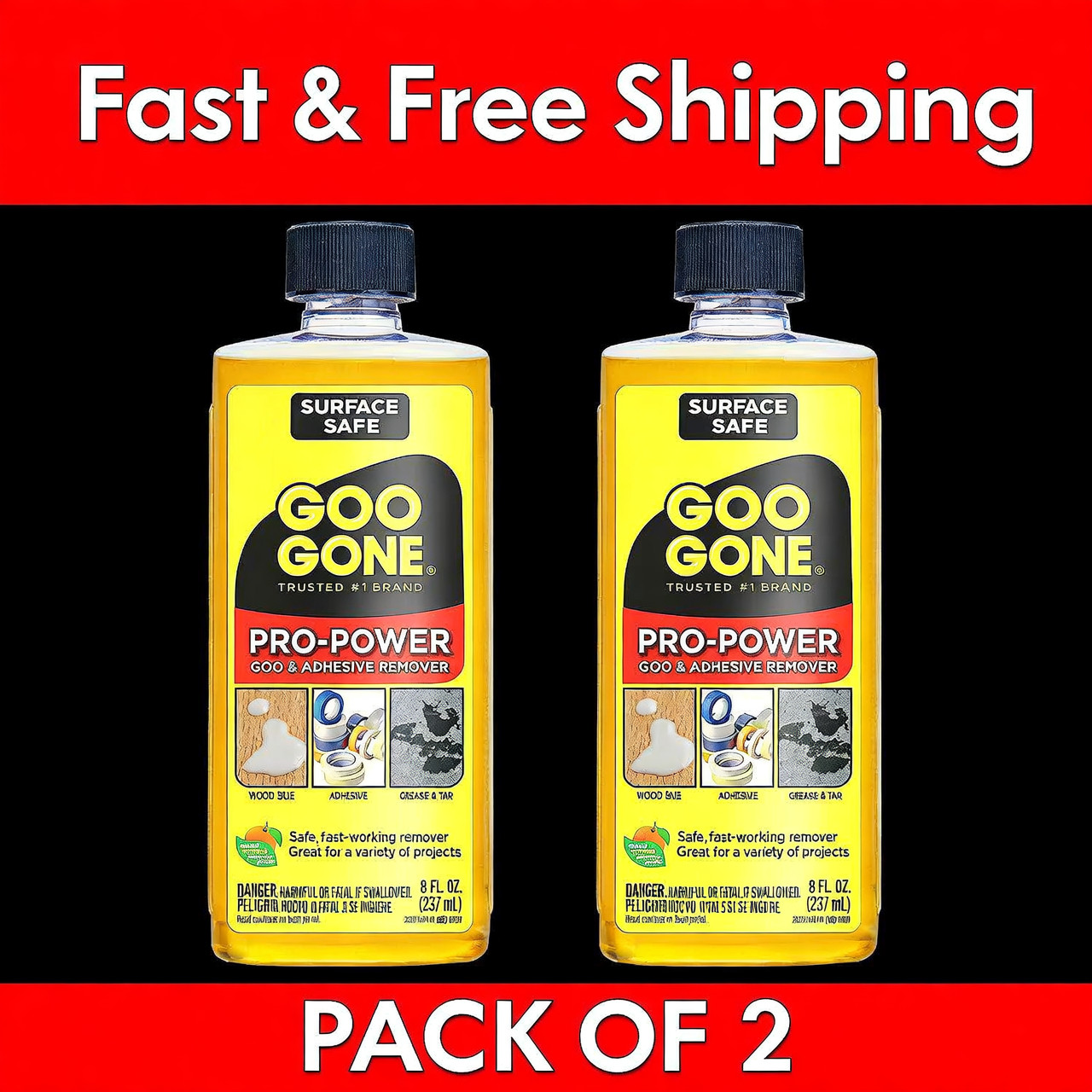 Goo Gone 8 oz. Pro Power Adhesive Remover Pack of 2