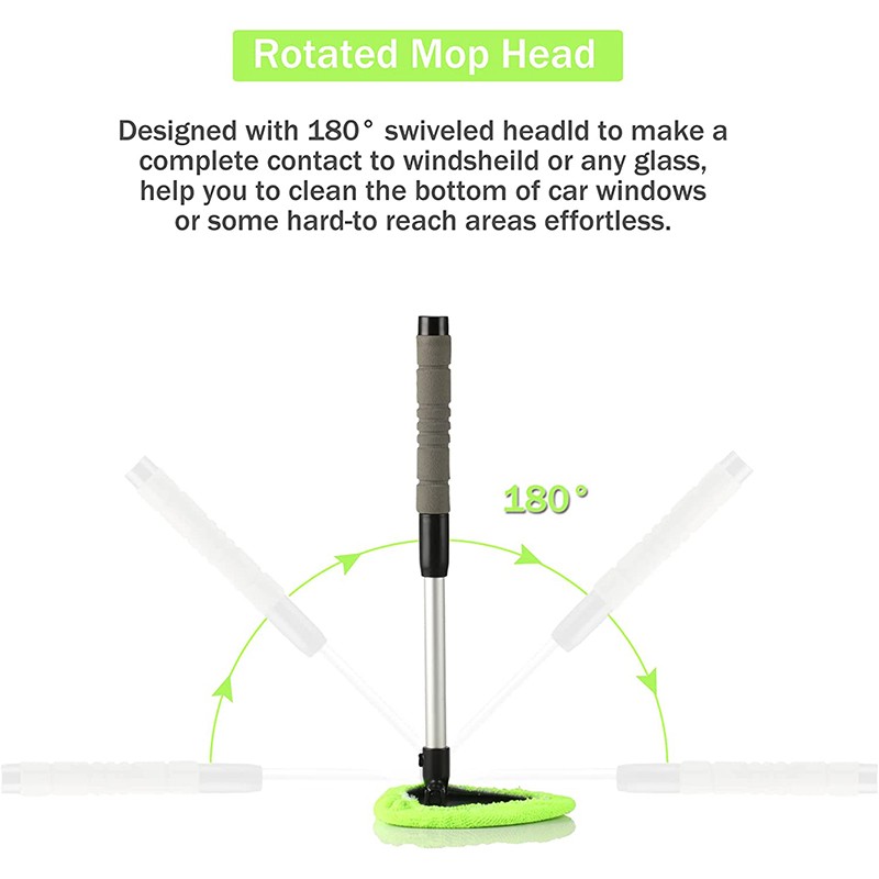 Auto Windshield Cleaning Tool Extendable Car Window Cleaner Brush Glass Wiper