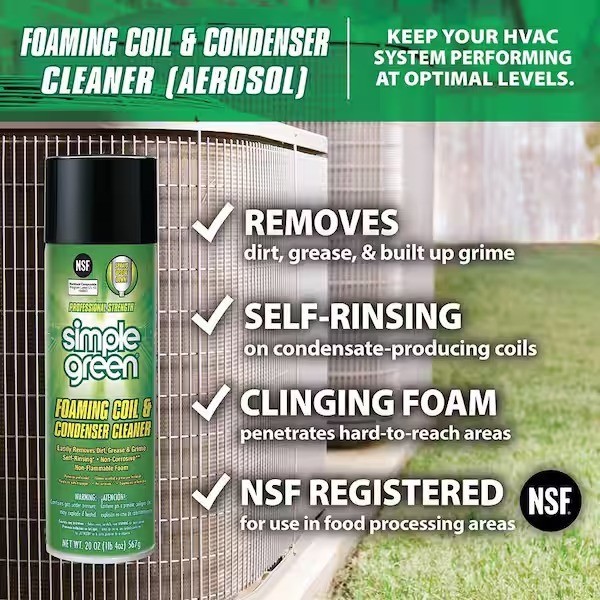 Simple Green 32oz Foaming Coil Cleaner Aerosol Pro Strength Ready to Use Formula