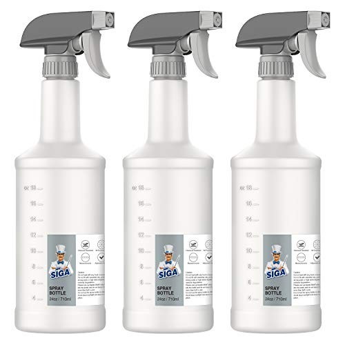 24 oz Heavy Duty Plastic Spray Bottles – Reusable, Leak Proof, Adjustable Nozzle