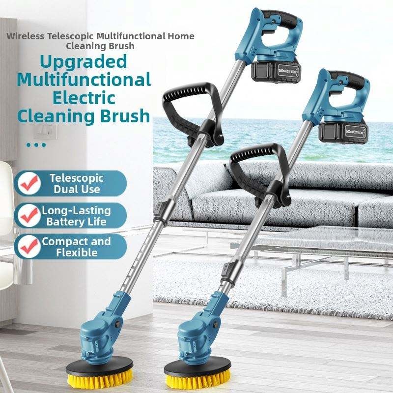 Cordless Power Scrubber Compatible, Brushless Floor Cleaner W/Extension Handle~