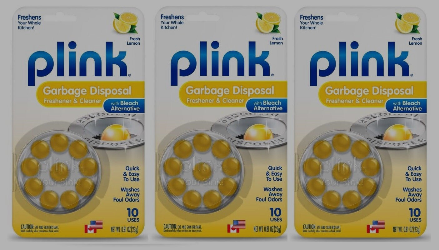 3 Plink Tablet Garbage Disposal Cleaner Fresh Lemon Scent 10pk Clean & Deodorize