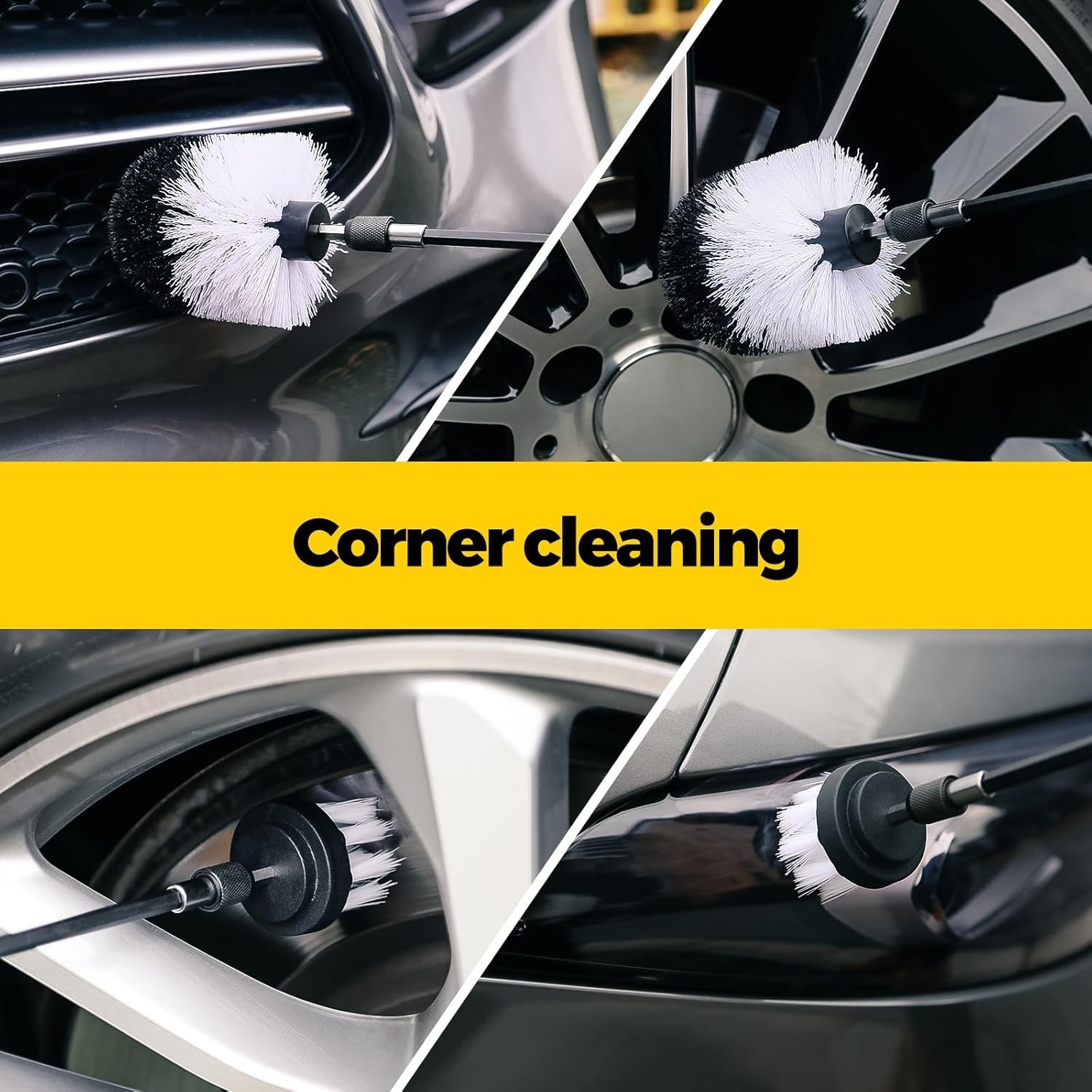 .Holikme Drill Brush Set 5Pack Power Scrubber Car Carpet Tile Cleaning Kit