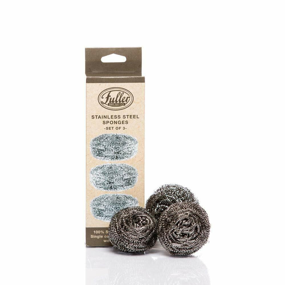 Fuller Brush Heavy Duty Stainless Steel Scrubbing Scour Sponges Scrubber 3Pack