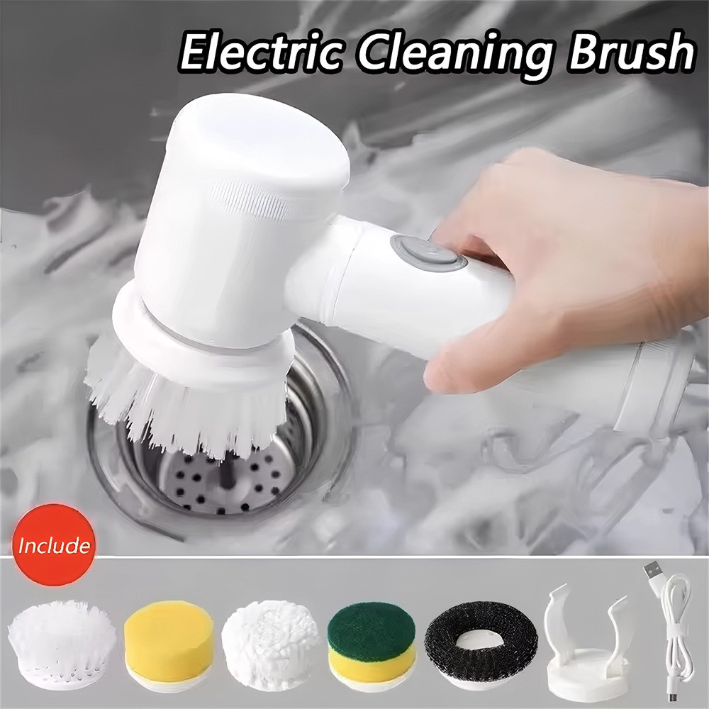 Power Scrubber Cordless Electric, Rotary Spin Cleaning Brush for Tub Floor Shoe