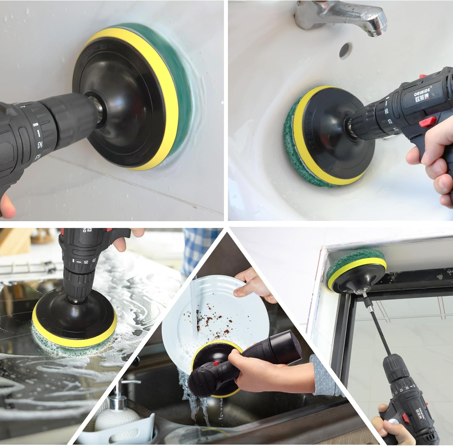 Power Scrub Pads Drill Attachment, 15 Pieces 5 Inch Headlight Restoration Kit C