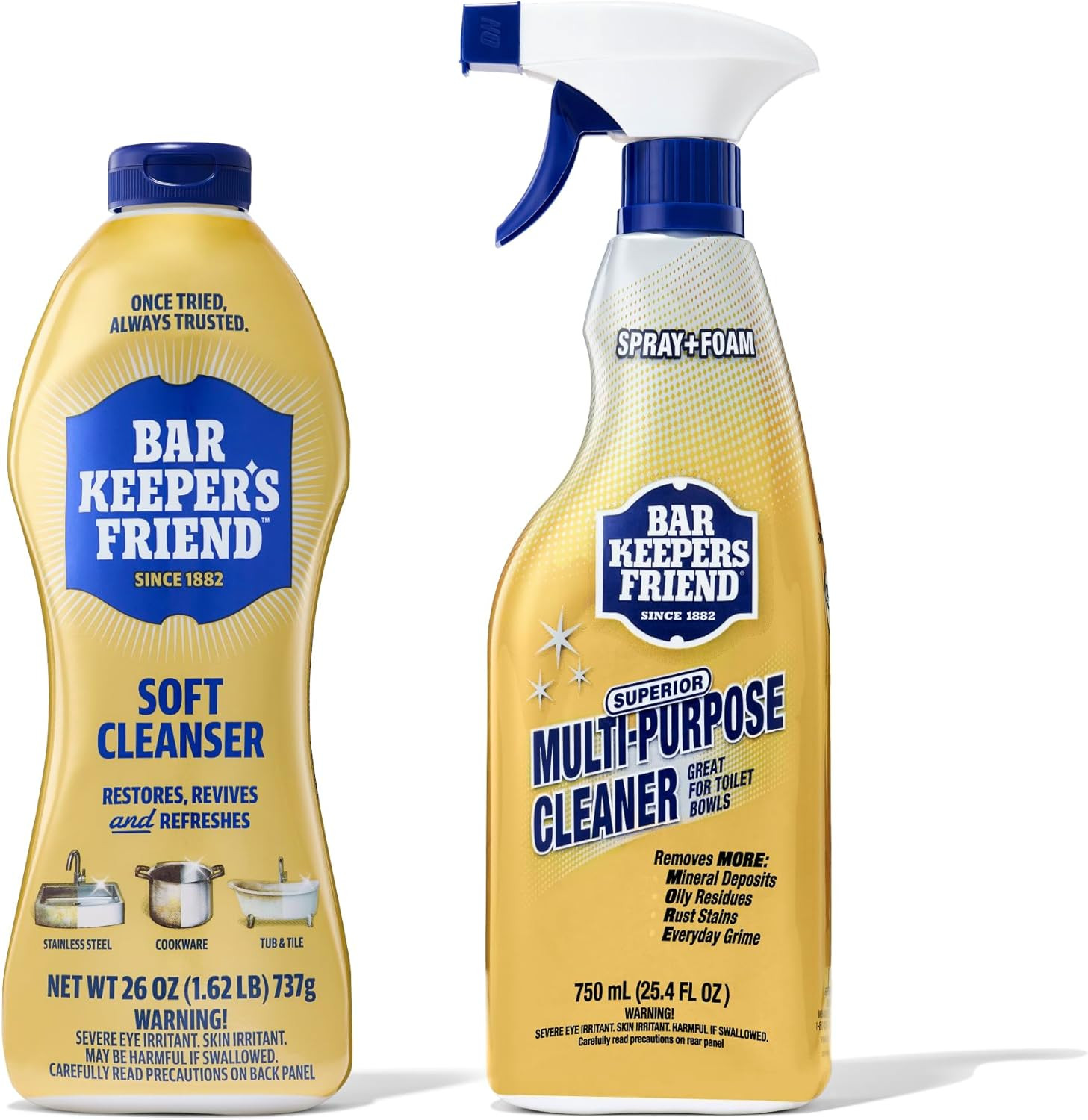 Soft Cleanser 26 Oz + Spray & Foam Multipurpose MORE Spray Cleaner 25.4 Oz, Mult