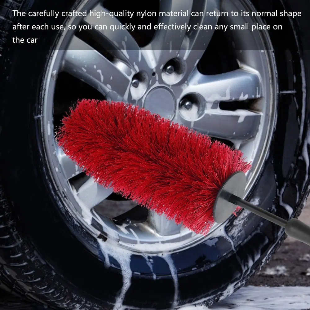 45cm Car Wheel Rim Tire Cleaning Brush Soft Bristle Auto Detailing Tool