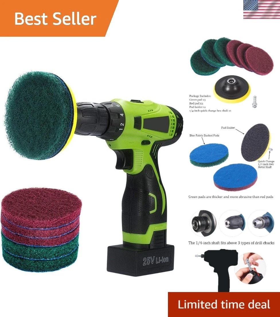 4-Inch Heavy Duty Tile Scrubber for Cordless Drill – Efficient Cleaning Solution