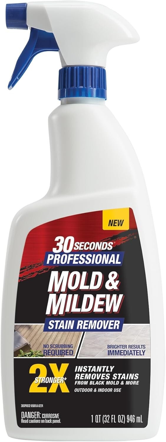 30 SECONDS Pro Mold and Mildew Stain Remover | Scrub Free | Brighter Results Ins