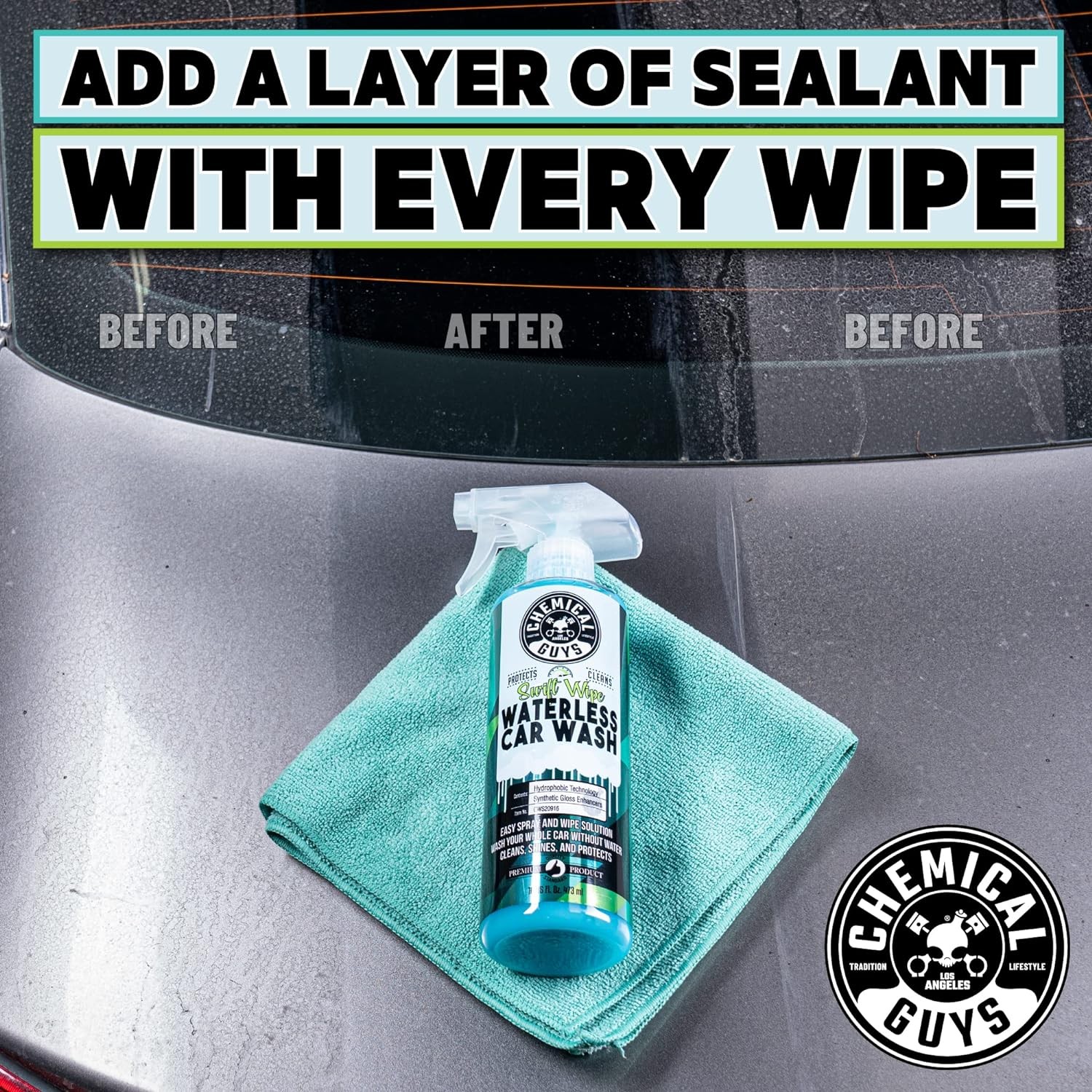 Chemical Guys Swift Wipe Sprayable Waterless Car Wash Spray – Spray and Wipe to
