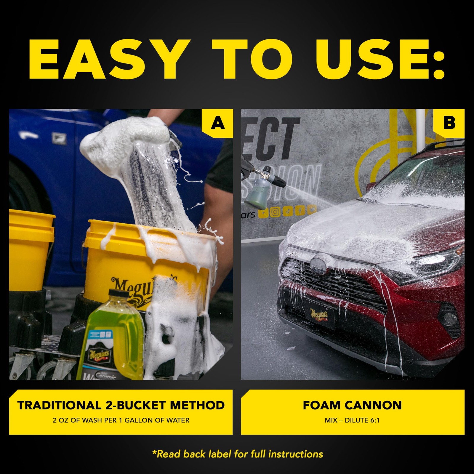 Meguiar’s Hybrid Ceramic Wash & Wax – Sophisticated Car Wash Gently Cleans 48oz
