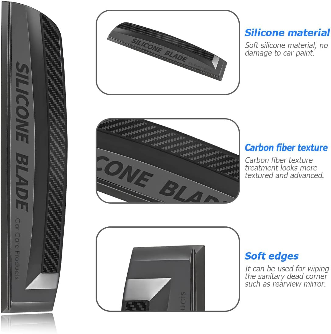 Car Window Squeegee, Soft Silicone Blade for Cleaning