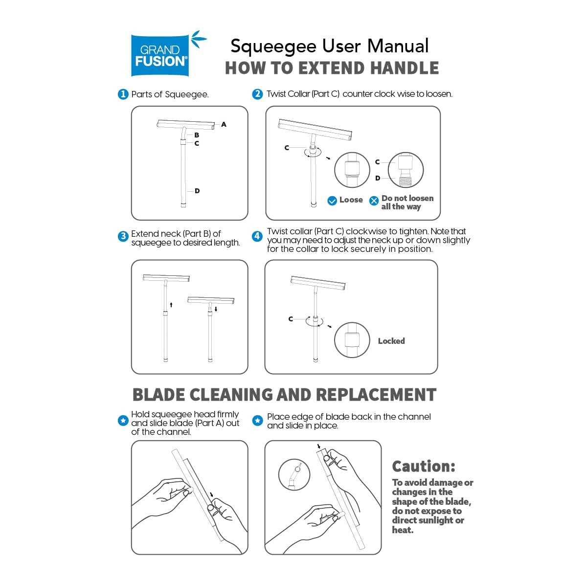Shower Squeegee with Long Handle and Adhesive Hook. for Glass Doors, Tile Wal…