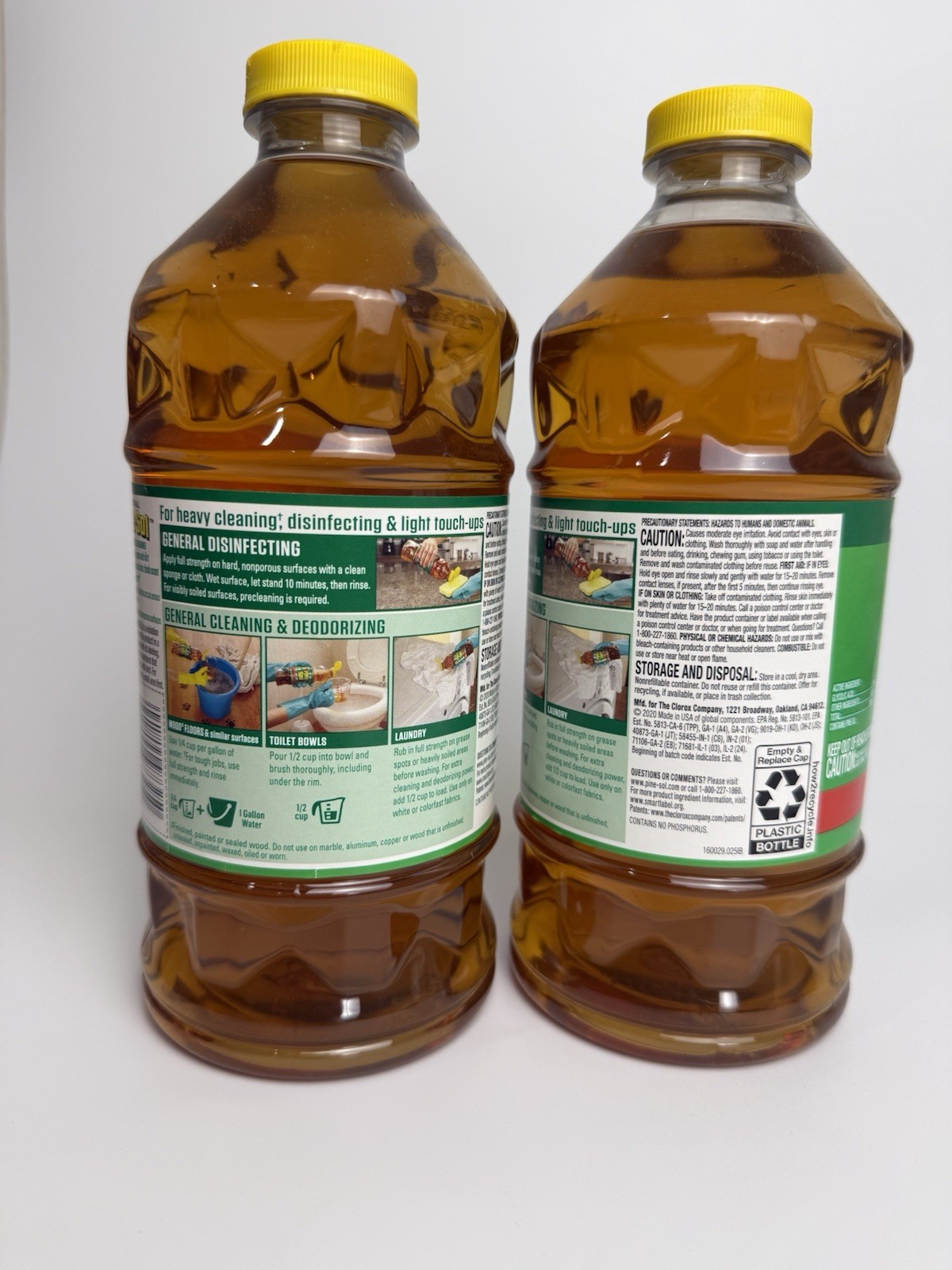 2 Pine Sol ORIGINAL Formula w/ PINE OIL Glycolic Acid Multi Surface 40 oz Each