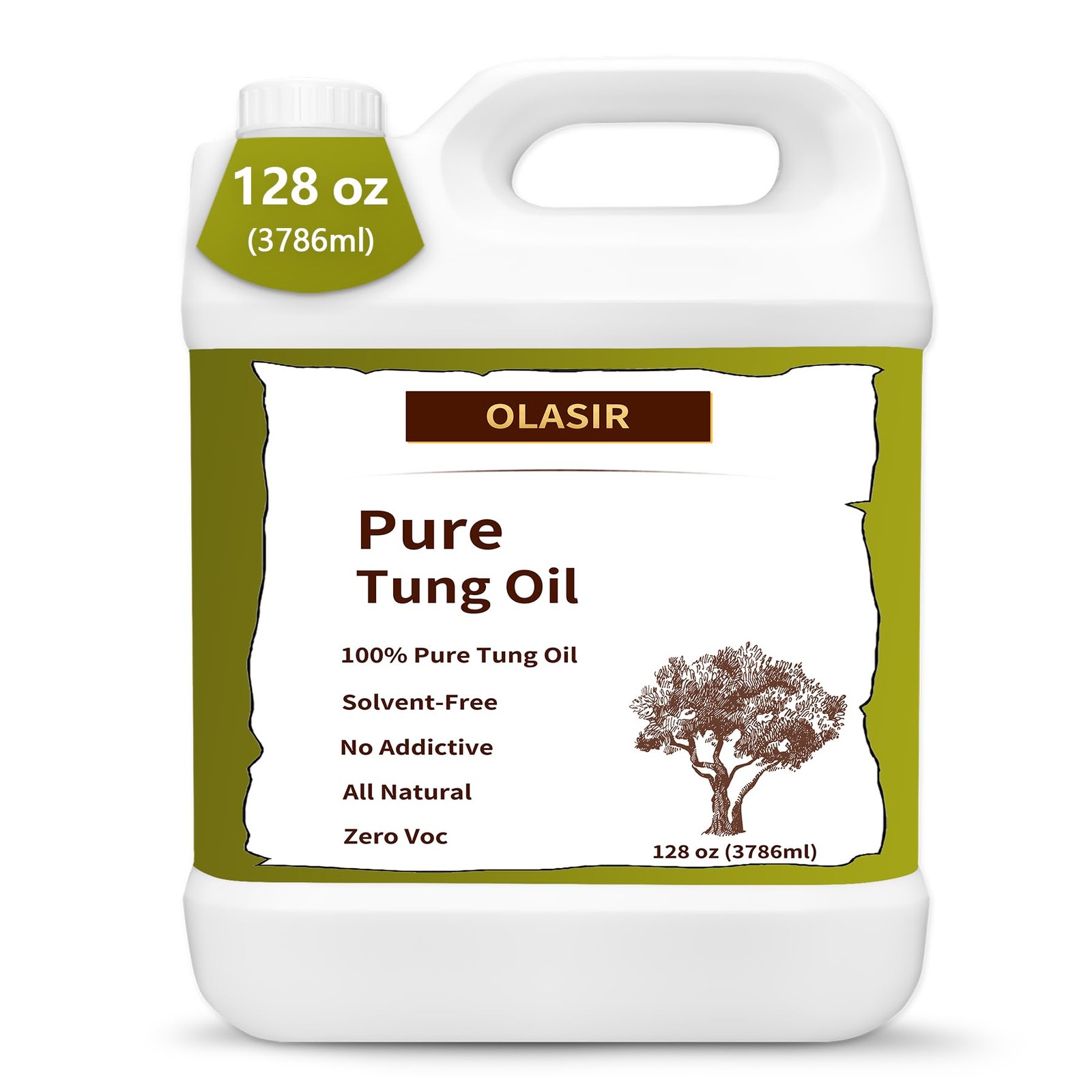 100% Pure Tung Oil 1Gallon Food Grade Safe Wood Finish Waterproof Indoor Outdoor