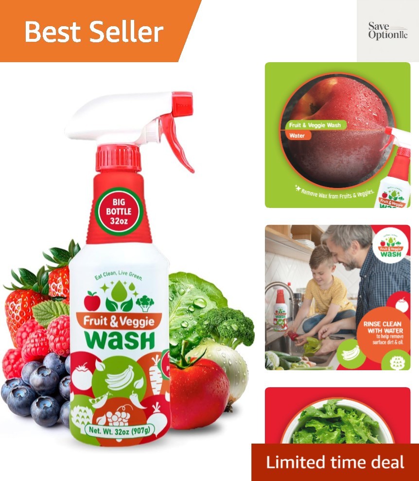Fruit & Veggie Wash – Produce Cleaner Spray 32 fl oz | Removes Waxes & Harmfu…