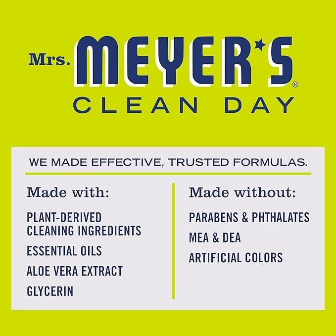MRS. MEYER’S CLEAN DAY Liquid Dish Soap, Biodegradable Formula, Lemon Verbena, 1