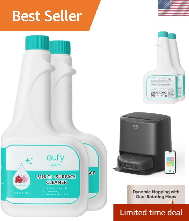Eco-Friendly Hard Floor Cleaner – 2 Bottles, Plant-Based & Non-Toxic Solution