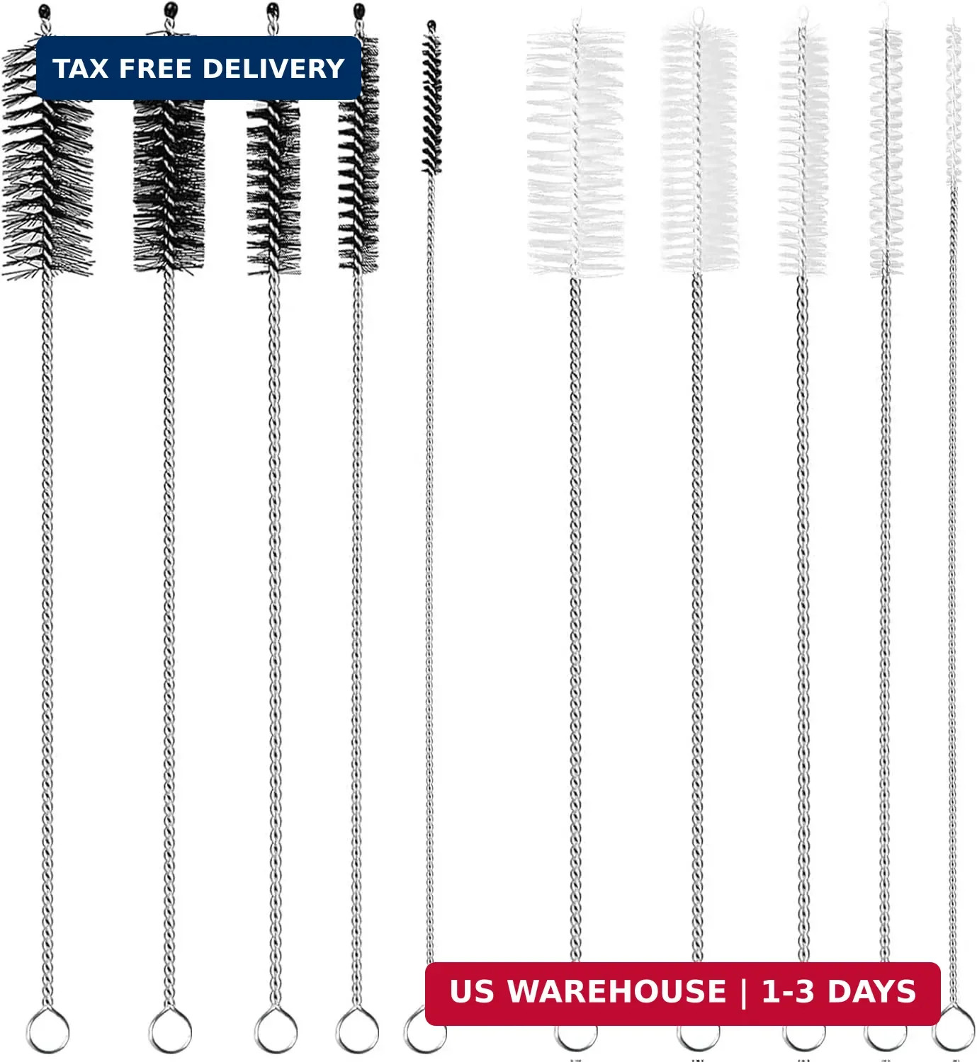 Straw Cleaner Brush Extra Long 12 inch, 10 PCS Straw Cleaner Brush Bristles Diam