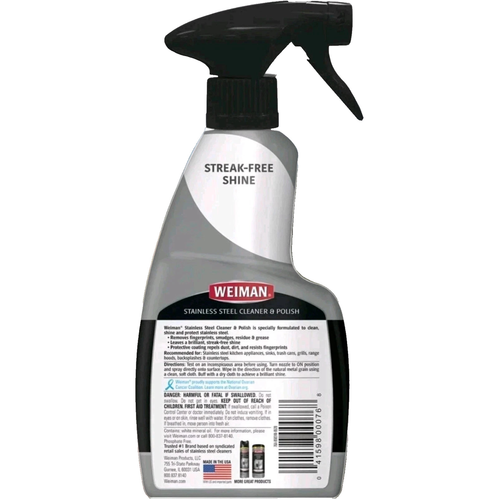 Weiman Stainless Steel Cleaner and Polish Spray 12 Ounce Trigger
