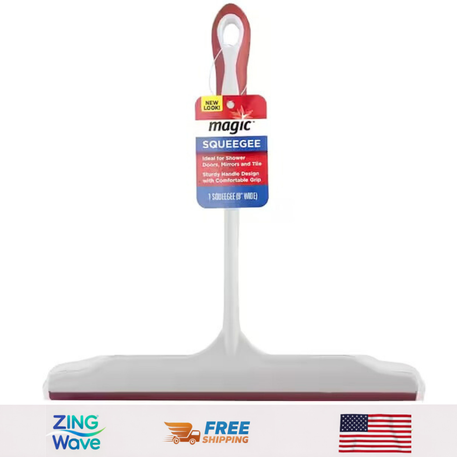 Magic 9 in Shower & Bath Squeegee Glass Door Tile Mirror Water Cleaner Tool