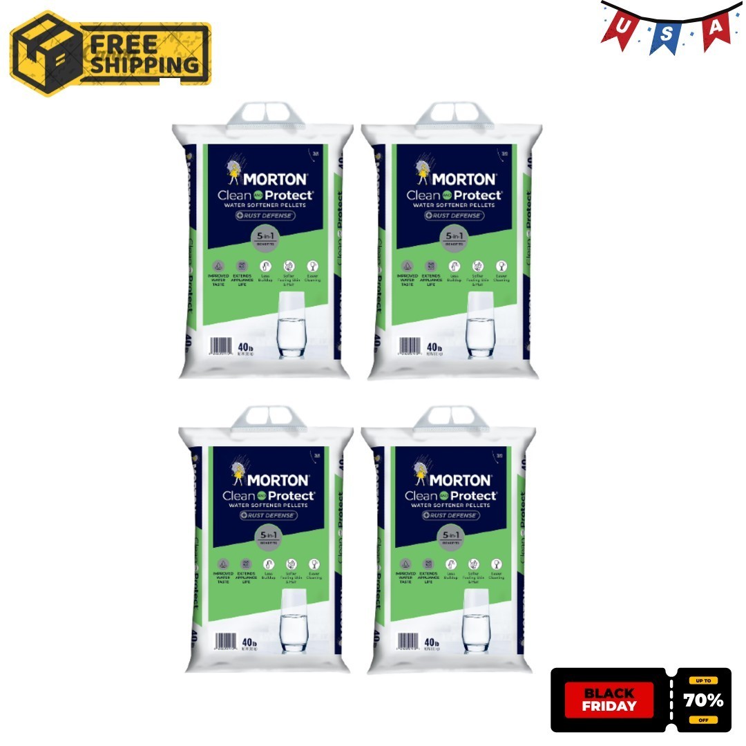 4P Morton Clean and Protect Plus Rust Defense Water Softener Salt Pellets, 40 lb