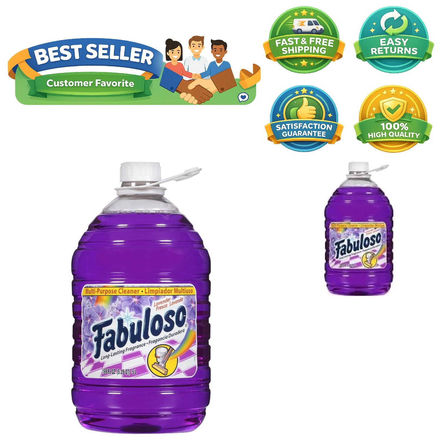 Multi-Surface All-Purpose Cleaner in Lavender – Easy-Pour 1 Bottle, 500ml