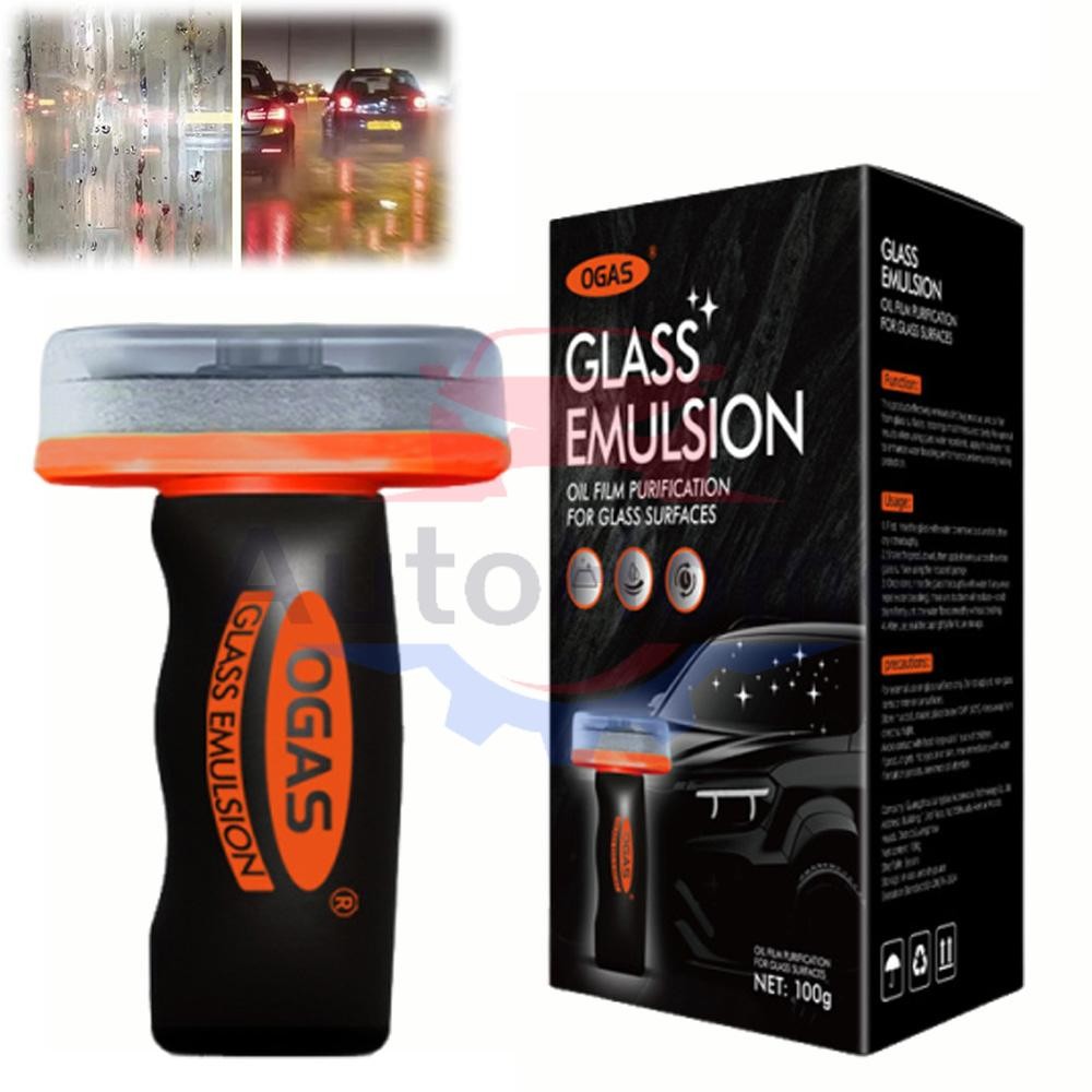 Glass Emulsion Cleaner,Handle Oil Film Remover,100ml w/ Brush Head