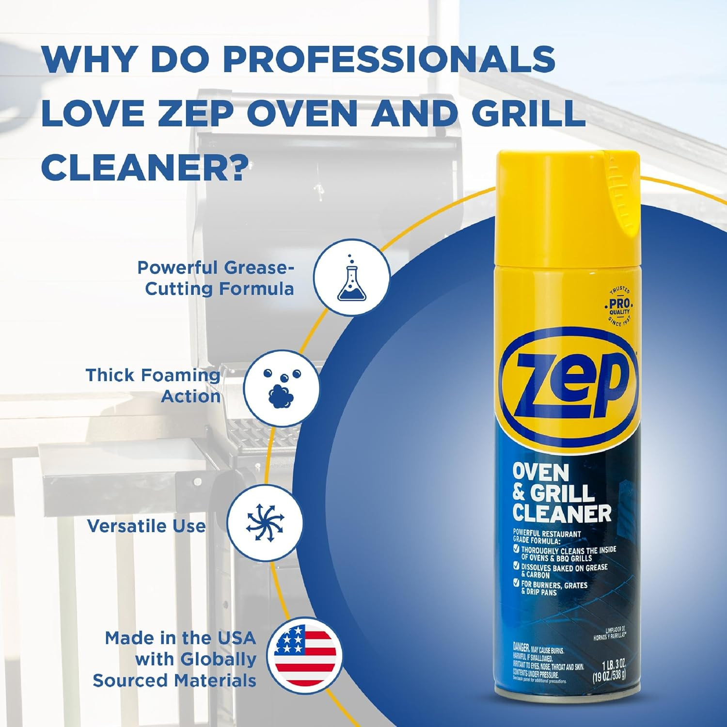 Heavy-Duty Oven and Grill Cleaner – 19 Oz (Case of 2) ZUOVGR19 – Dissolves Greas