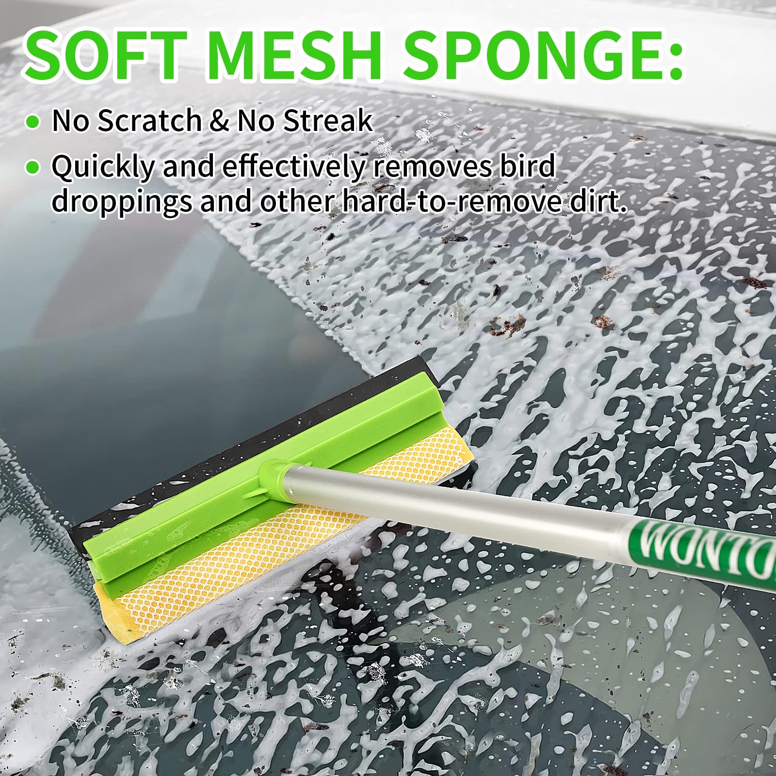 4-in-1 Window Cleaning Kit with Storage Bag, 79” Window Squeegee Cleaner Too…