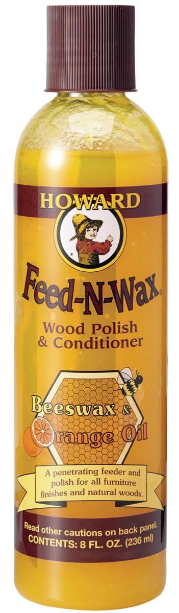 Howard Products Feed-N-Wax Wood Polish & Conditioner, 8 oz, Orange