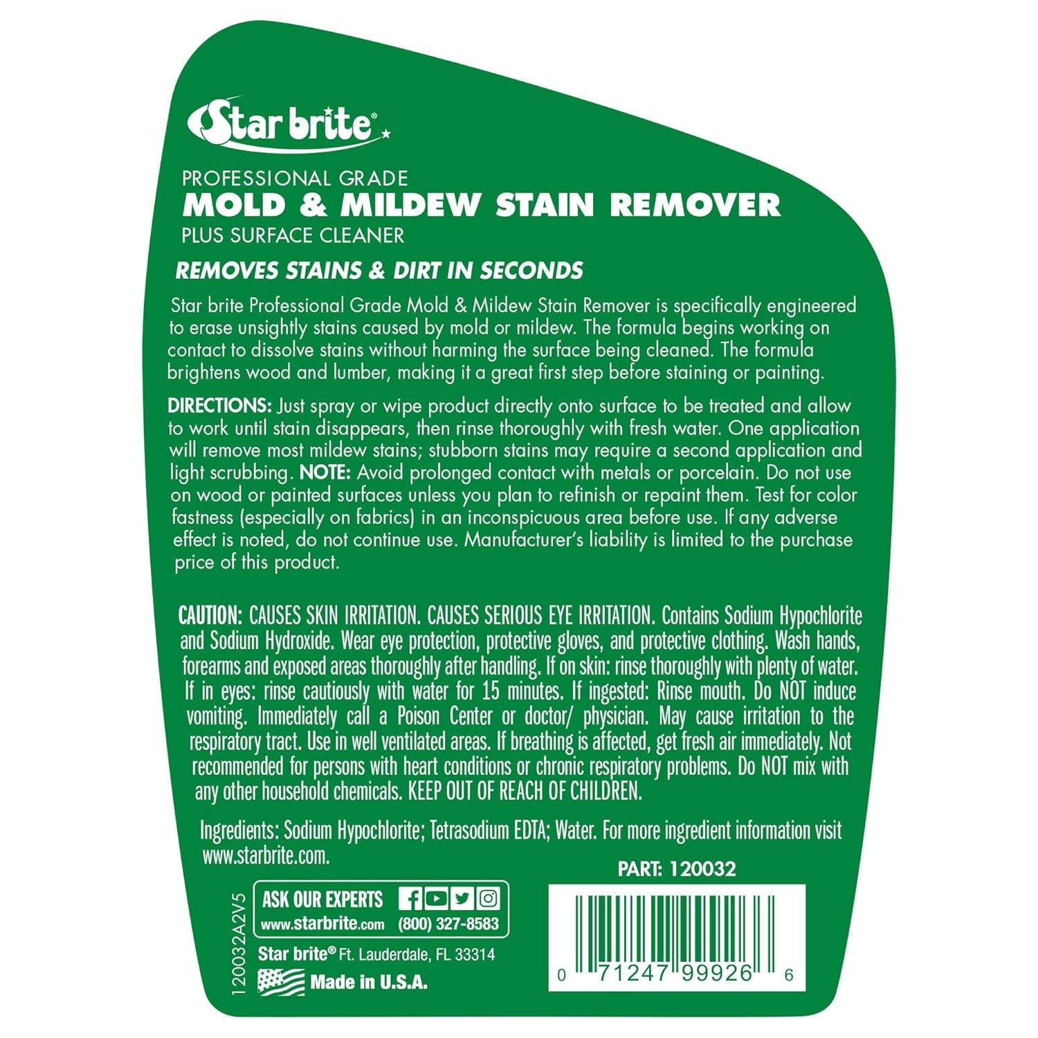 Professional Grade Mold & Mildew Stain Remover – 32 OZ